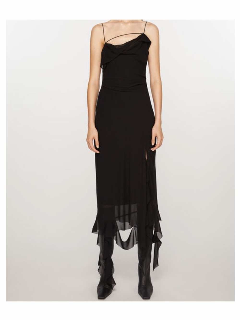 Acne Studios Ruffled Detailed Sleeveless Midi Dress